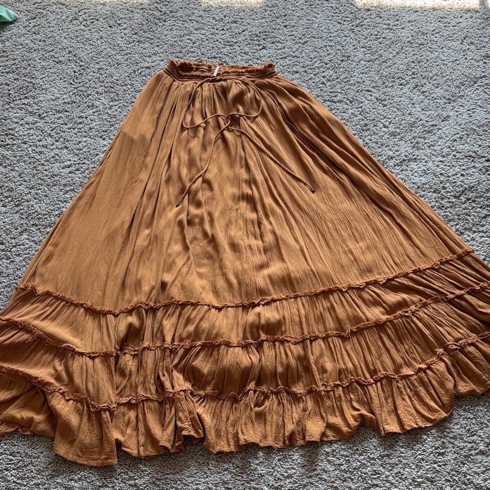 Free People Tan A-Line Skirt